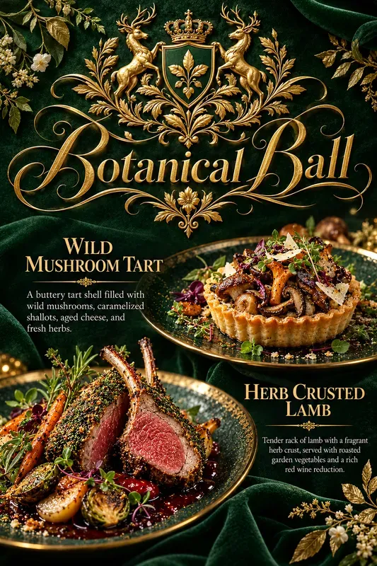 Regal Gold Gala Menu Card Template Events