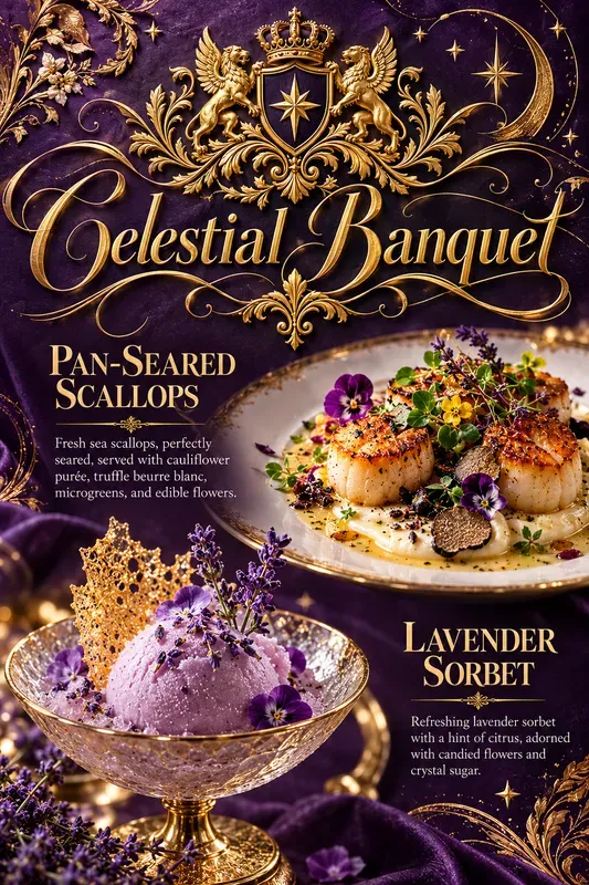 Regal Gold Gala Menu Card Template Events