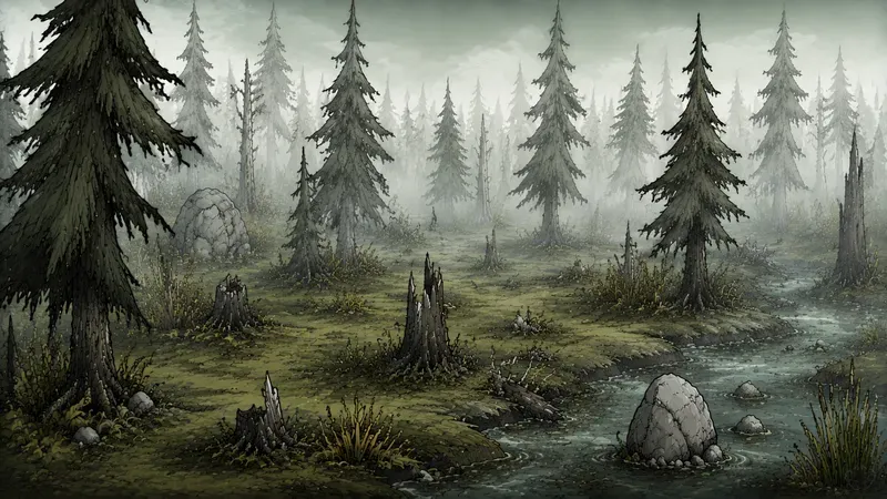 Gothic Ink Sketch Survival Terrains