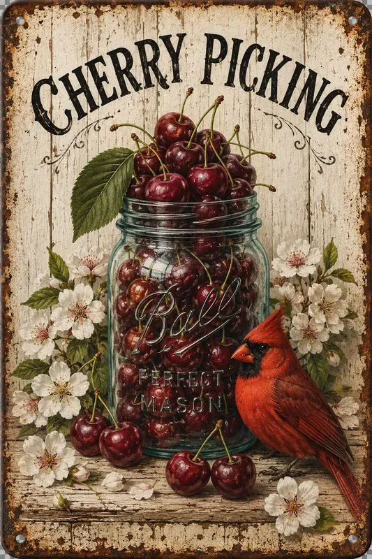 Vintage Farmhouse Tin Sign Art