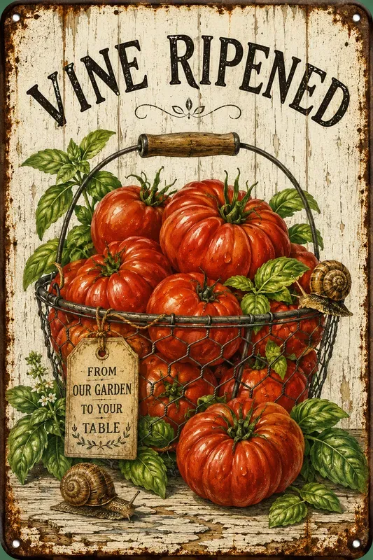 Vintage Farmhouse Tin Sign Art