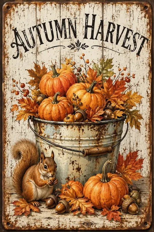Vintage Farmhouse Tin Sign Art