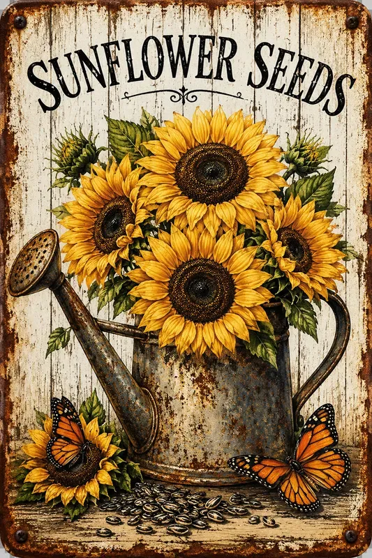 Vintage Farmhouse Tin Sign Art