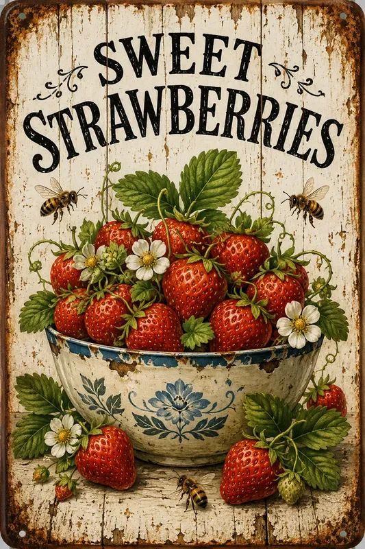 Vintage Farmhouse Tin Sign Art