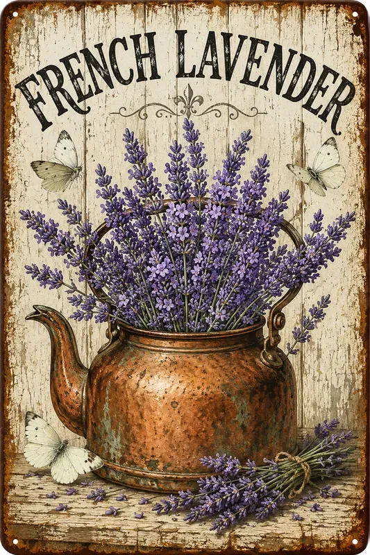 Vintage Farmhouse Tin Sign Art
