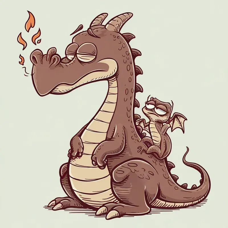 Quirky Cartoon Creatures Sitting