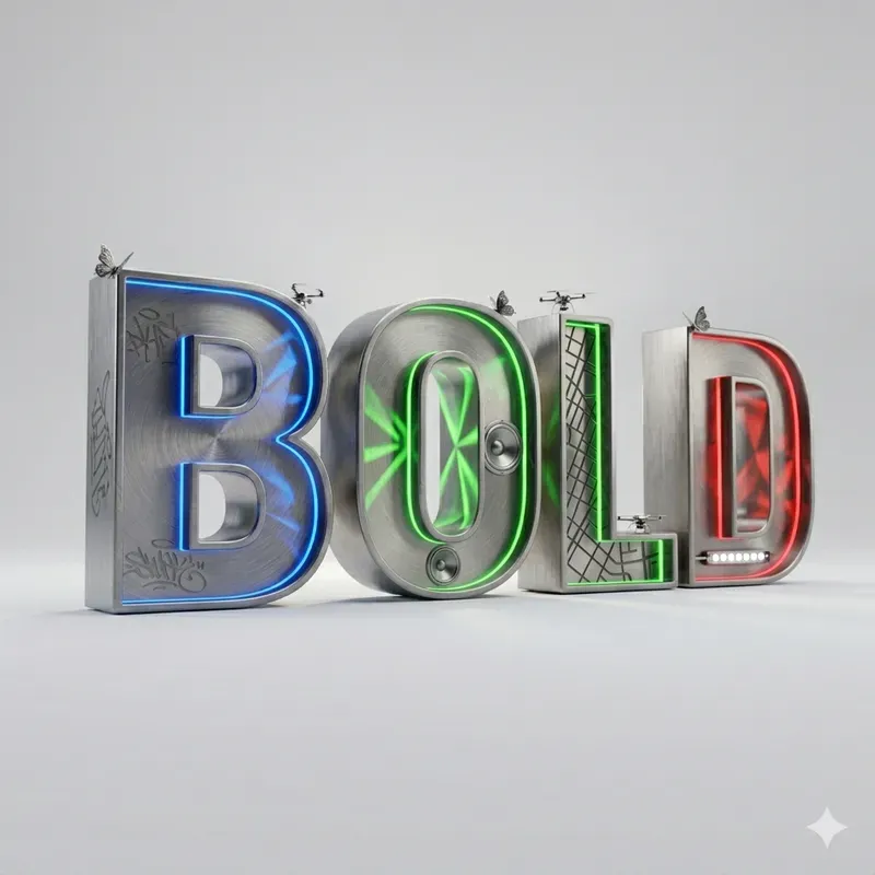 3D Surreal Typography Asset Kits