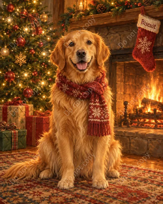 Pet Christmas Portrait Prints