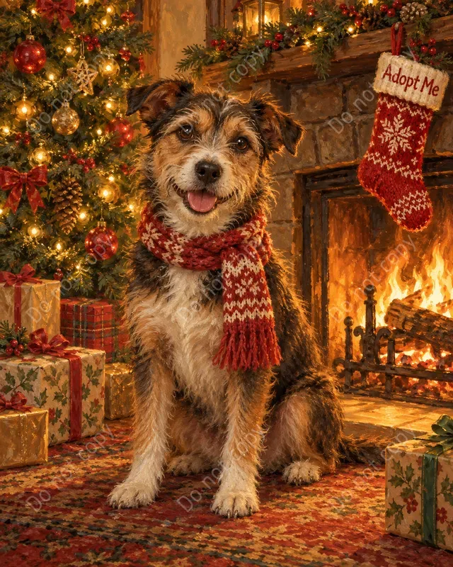 Pet Christmas Portrait Prints