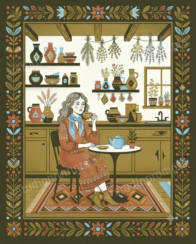 Sophisticated Midcentury Folk Art