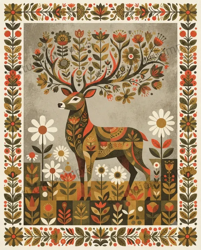 Sophisticated Midcentury Folk Art