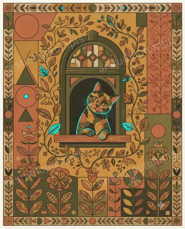 Sophisticated Midcentury Folk Art