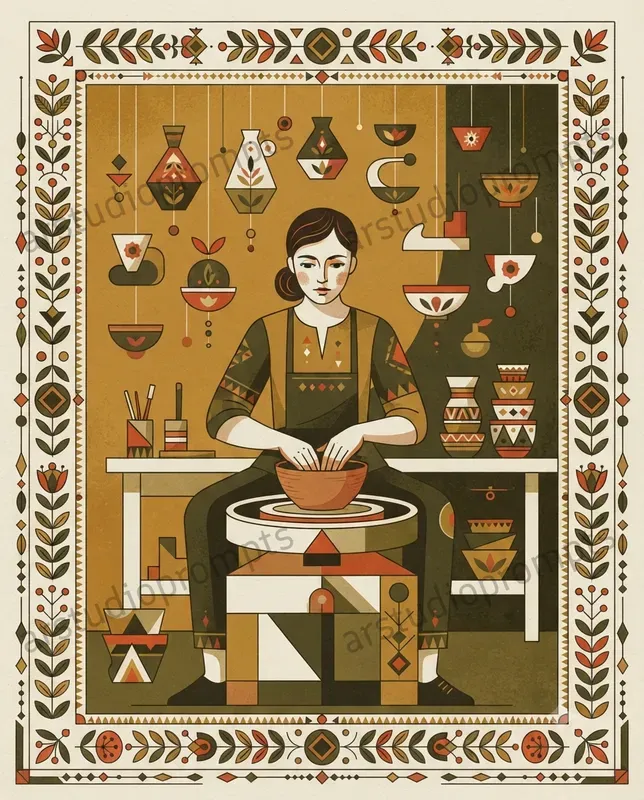 Sophisticated Midcentury Folk Art