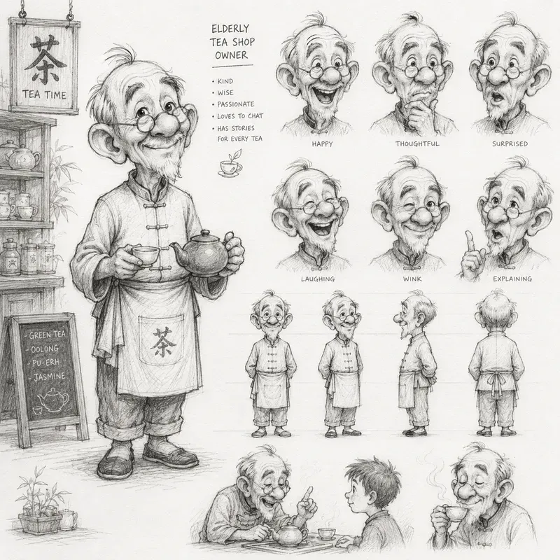 Whimsical Pencil Caricature Sheet Art