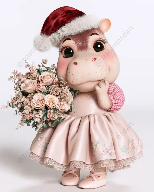 Pastel Christmas Animal Characters