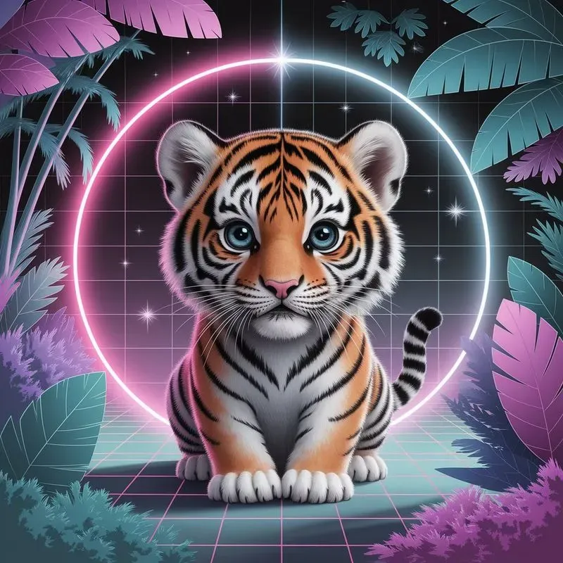 Fantasy Kawaii Vaporwave Animals
