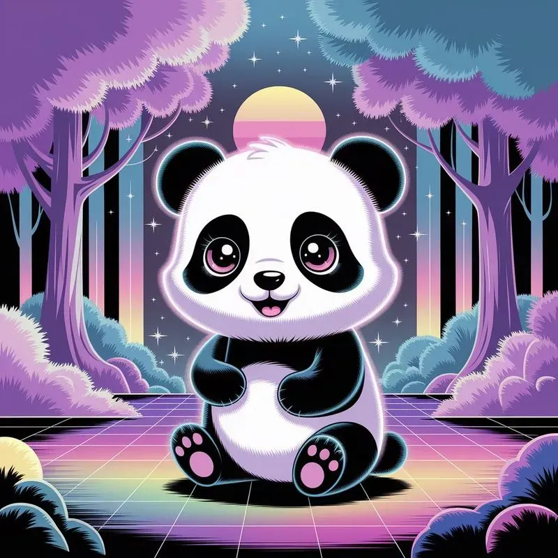 Fantasy Kawaii Vaporwave Animals