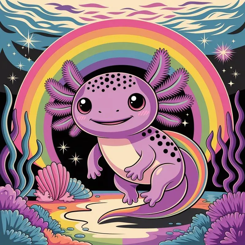 Fantasy Kawaii Vaporwave Animals