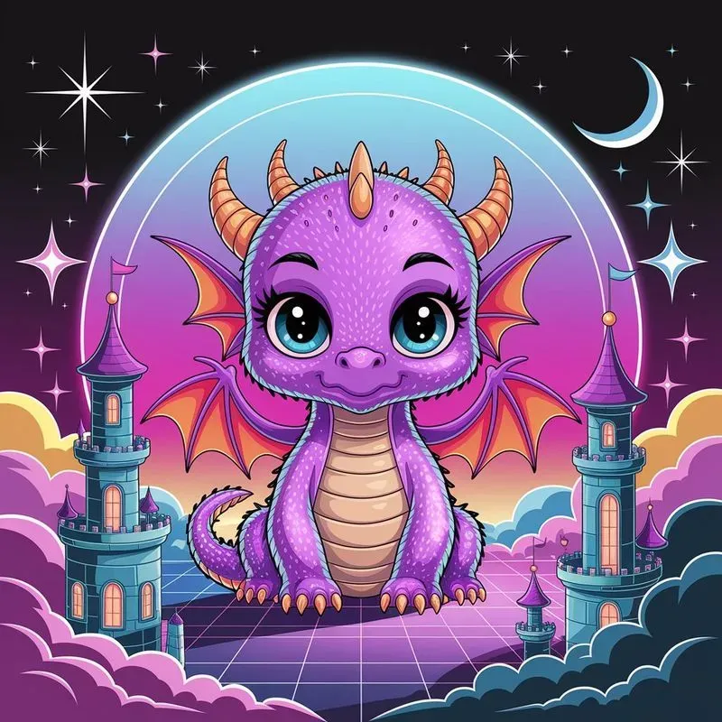 Fantasy Kawaii Vaporwave Animals