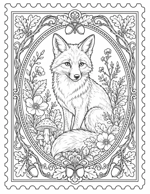 Antique Stamp Collection Coloring Pages