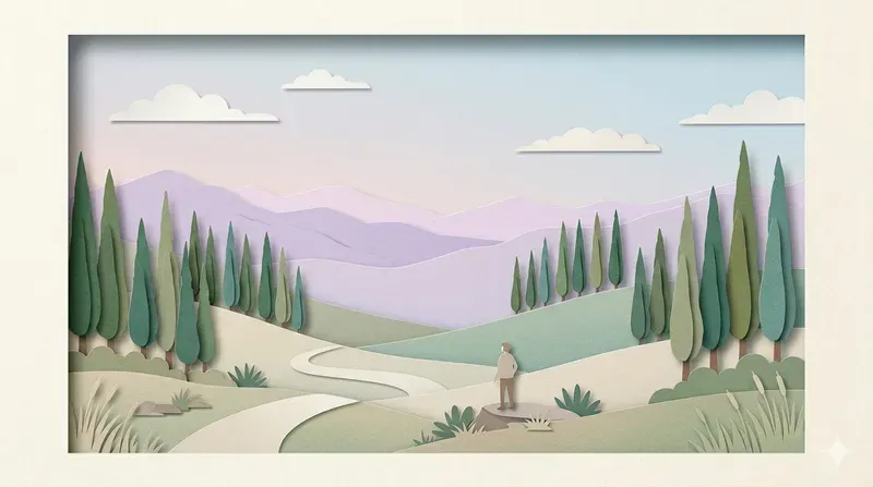 Minimalist Cut Paper Landscapes