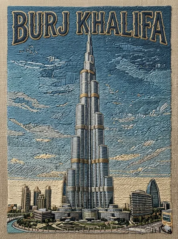 3D Embroidery Travel Posters