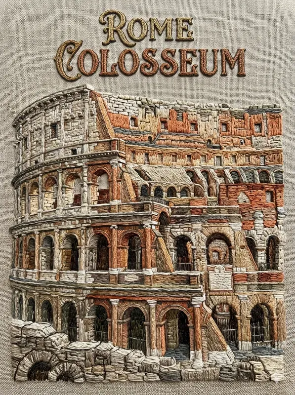 3D Embroidery Travel Posters