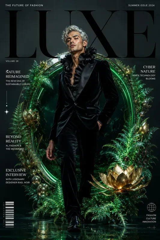 Surreal Cyber Flora Magazine Covers