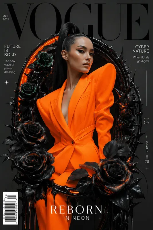 Surreal Cyber Flora Magazine Covers