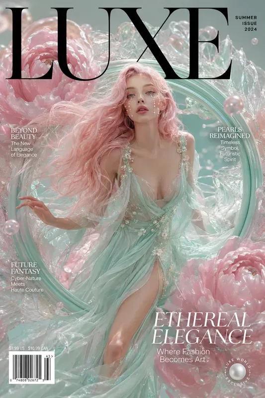 Surreal Cyber Flora Magazine Covers