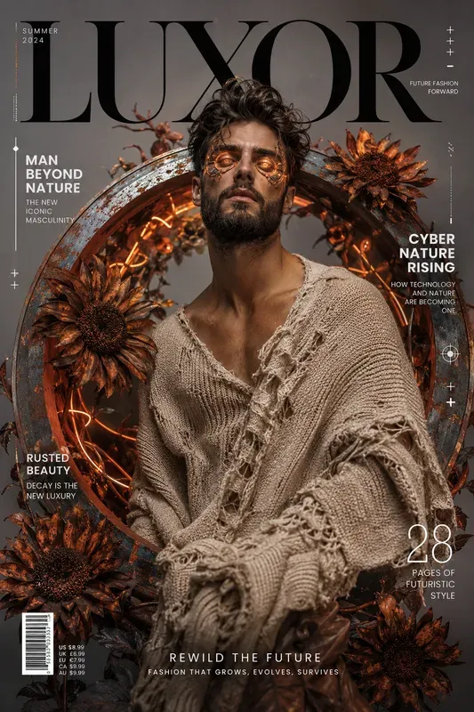 Surreal Cyber Flora Magazine Covers