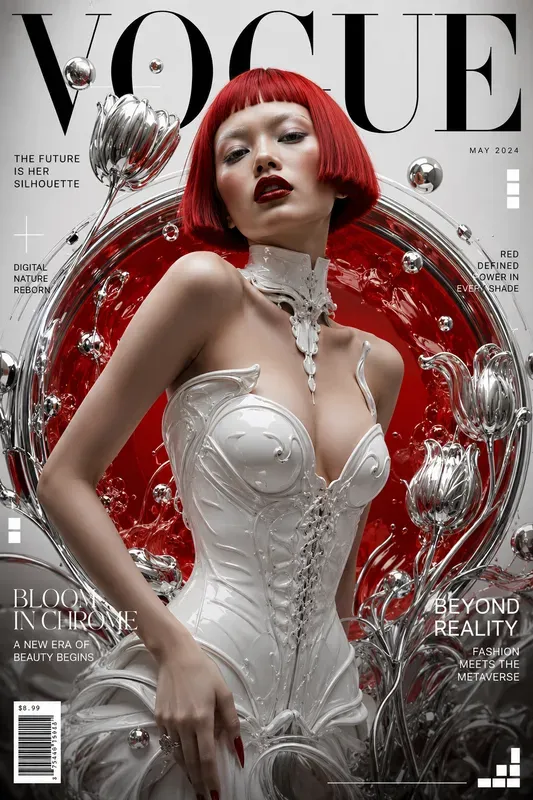 Surreal Cyber Flora Magazine Covers