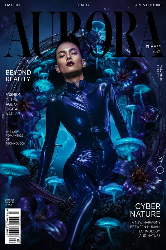 Surreal Cyber Flora Magazine Covers
