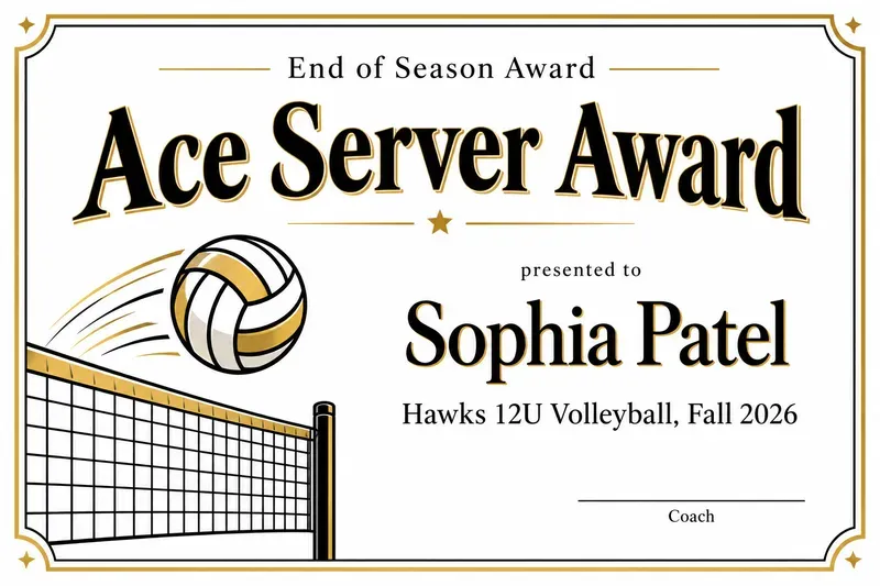 Youth Sports End Of Season Awards