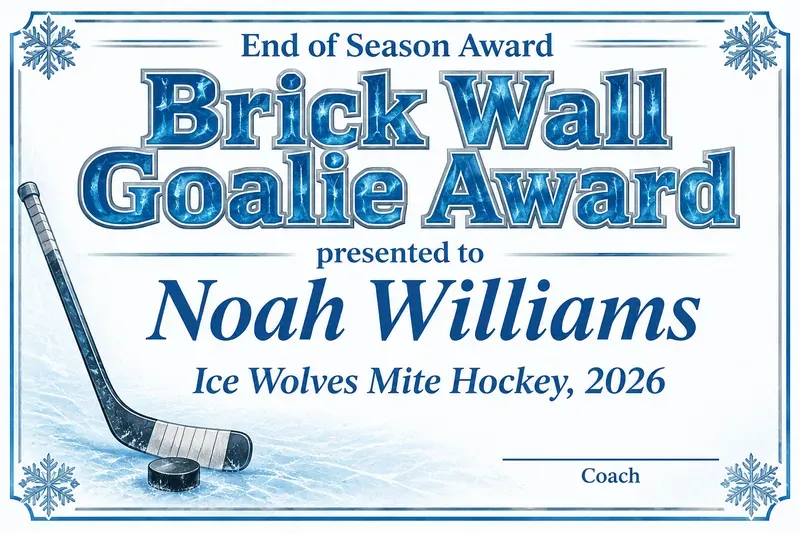 Youth Sports End Of Season Awards