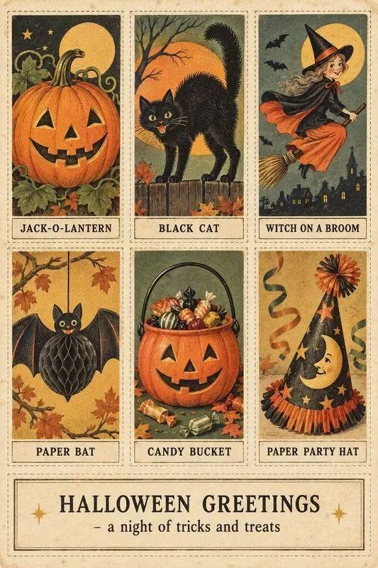 Vintage Halloween Ephemera Sheets