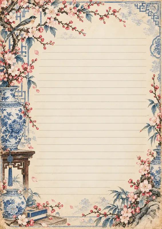 Chinese Vintage Journal Pages