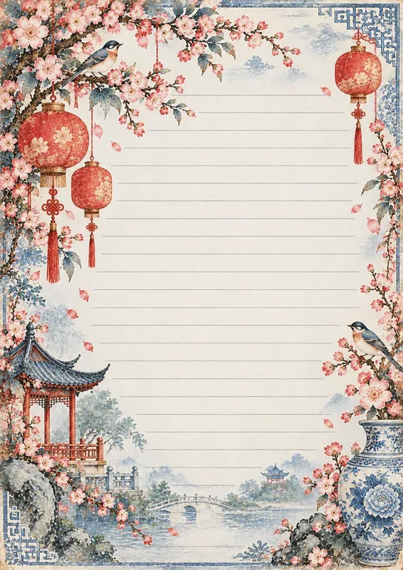 Chinese Vintage Journal Pages