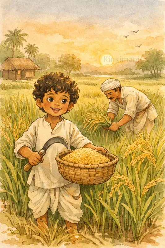 Indian Village Boy Illustration50 Packs