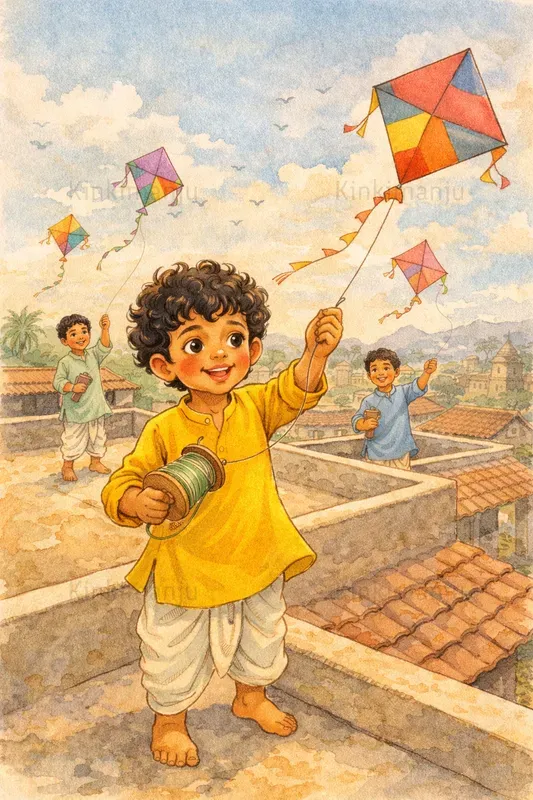 Indian Village Boy Illustration50 Packs