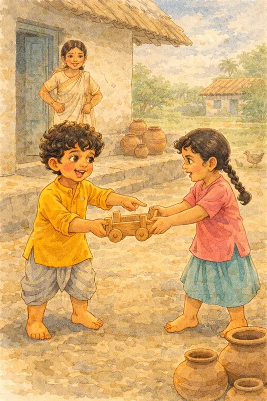 Indian Village Boy Illustration50 Packs