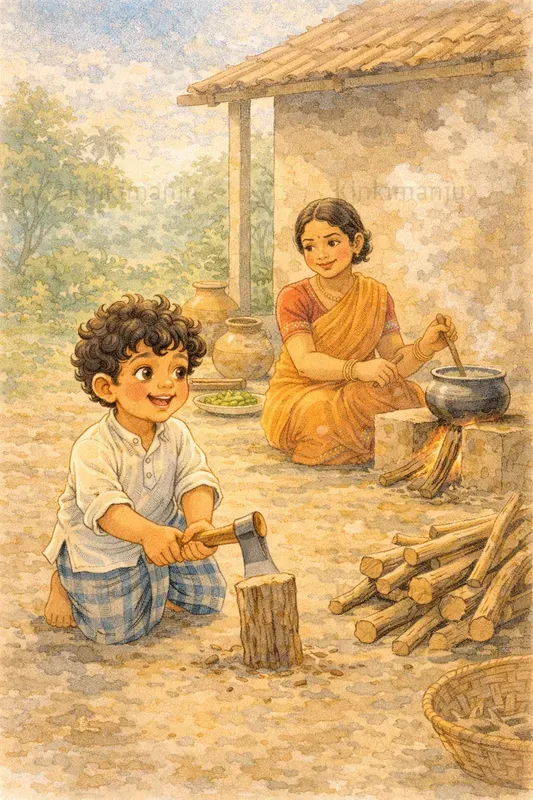 Indian Village Boy Illustration50 Packs