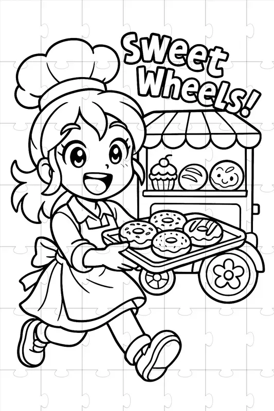 Kawaii Anime Coloring Page Prompts