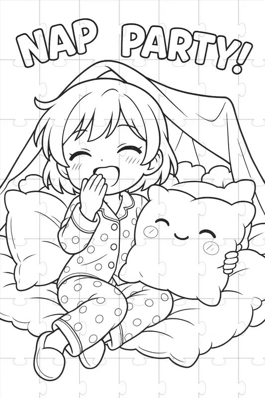 Kawaii Anime Coloring Page Prompts