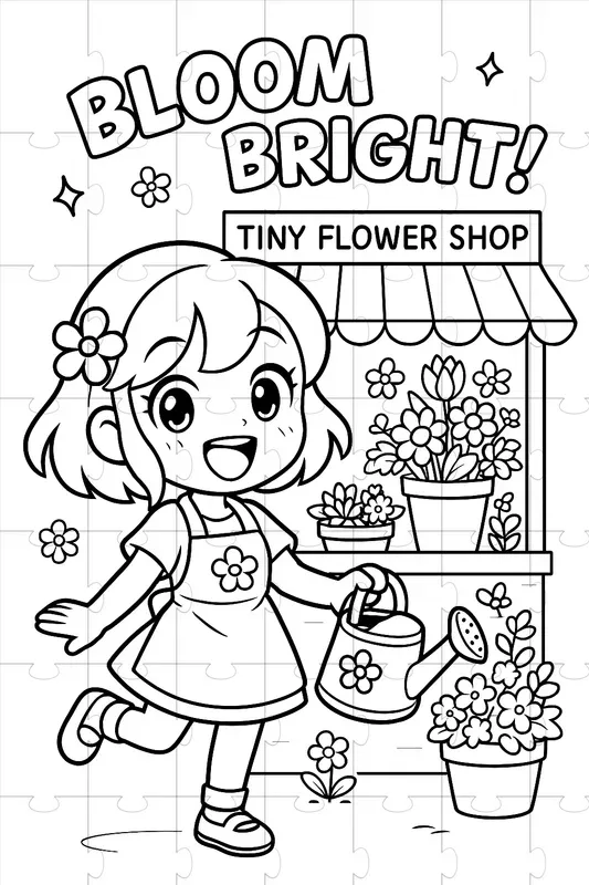 Kawaii Anime Coloring Page Prompts