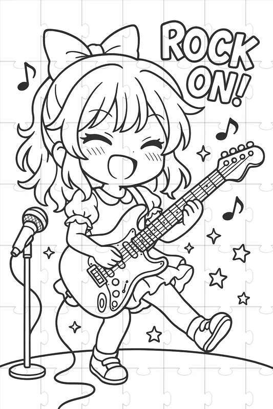 Kawaii Anime Coloring Page Prompts