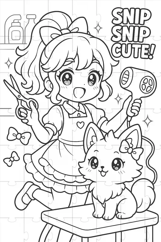 Kawaii Anime Coloring Page Prompts