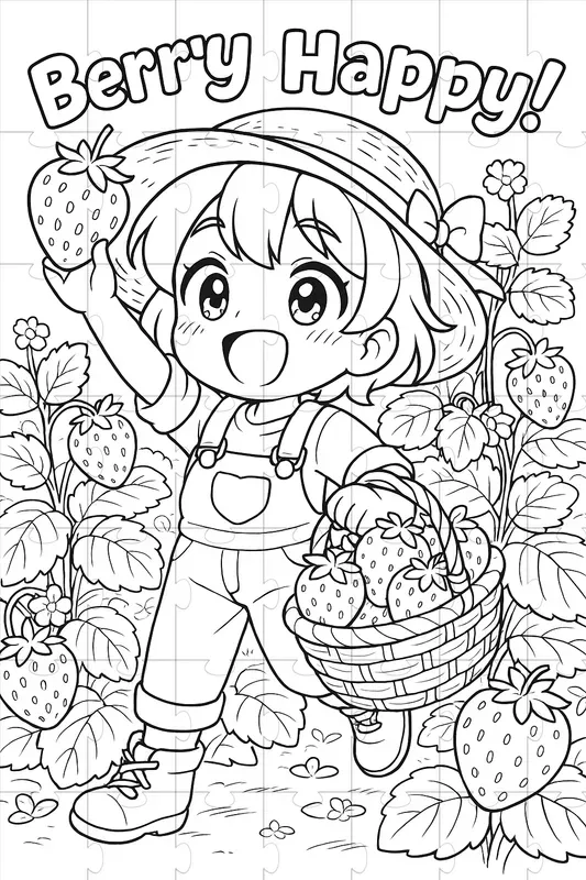 Kawaii Anime Coloring Page Prompts