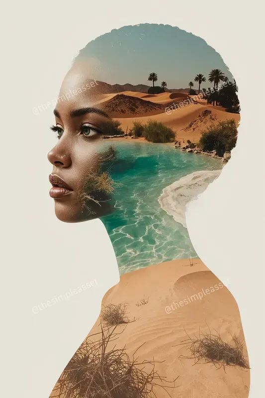 Floral Mind Double Exposure Art