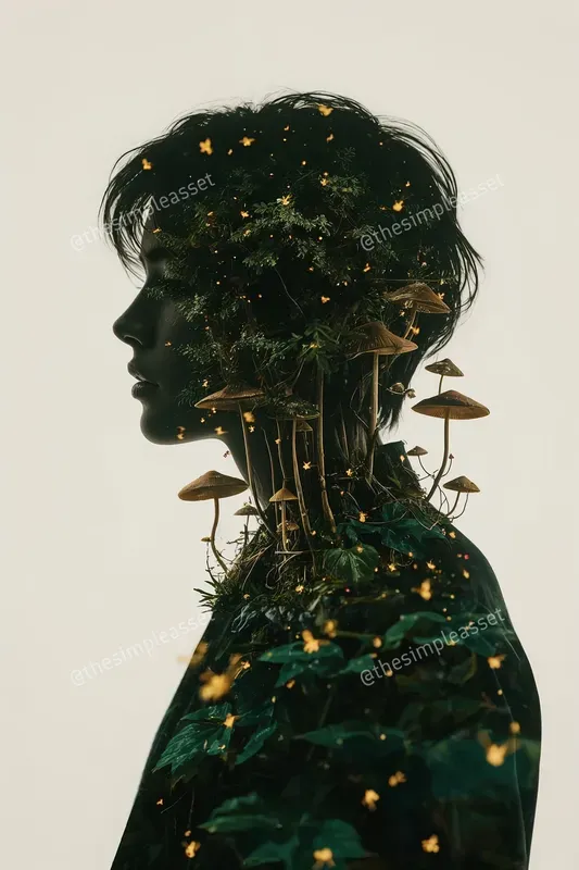 Floral Mind Double Exposure Art